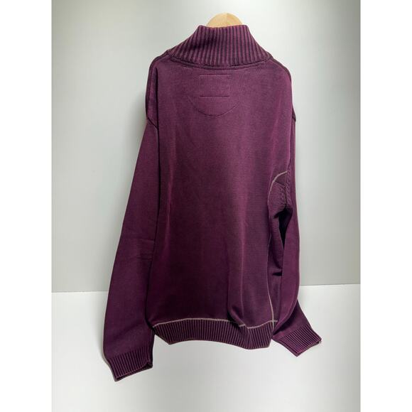 Original Weatherproof Vintage Men’s Sweater Medium Burgundy Quarter Zip - Picture 3 of 11